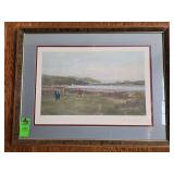 26" x 34" framed print of "The putting green" by Douglas Adams