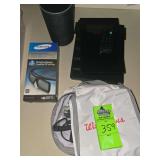 Amazon echo, Samsung 3d glasses, Sony digital photo frame, miscellaneous cords