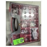 tool box of miscellaneous hardware and knobs