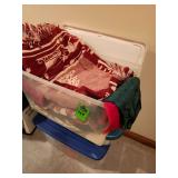 Christmas blankets,  placemats, decor tote