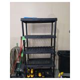 Plastic shelf and surge protector