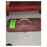 Old tool bax with assorted wrenches