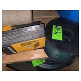 Spools of wire and box of framing nails