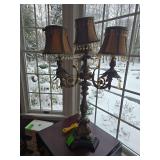 vintage-style metal candelabra table lamp