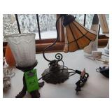 Two table top lamps metal