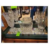 Crystal pitcher.bowl and vase