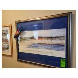 Santa Cruz boardwalk beach and Wharf framed picture roughly 33x27 in
