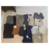 Assorted mens pants and shorts. Waist sizes 38 & 40. New with tags