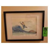 Seagull picture signed roughly 17x13 in