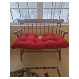 Oak bench with plush cushion
