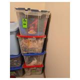 4 totes of random Christmas decor