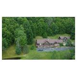 Drone photo showing 32 acre property and 6 bedroom