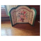 Decorative folding fireplace screen