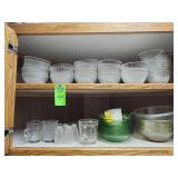 Miscellaneous glass dishes and cups and  bowls