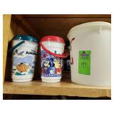Disney collectable plastic mugs and kitchen container