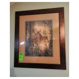 Framed deer picture