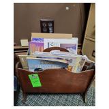 Magazine rack with contents