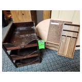 Wood racks, shelves, trays