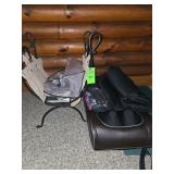 Firewood holder with rain cover and 2 massaging seat cushions