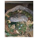 2 large wreaths and a set of light up christmas garland