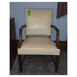 Cream colored leather arm chair