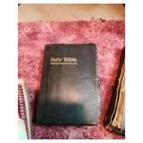 Old King James bibles, notebooks