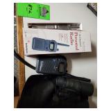 Personal radio, binoculars, Zippo