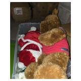 Large tote of bears, mostly christmas bears