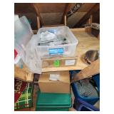 Picture frames, decorative flowers, serving dish