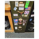 3 drawer filing cabinet with contents