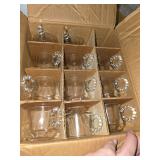 Set of 11 glass teacups