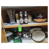 Miscellaneous kitchen items and serving trays