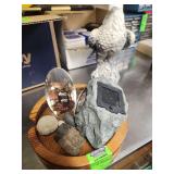 Lazy Susan with fun rocks and eagle statue