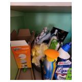 Cleaning supplies and light bulbs