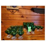 Emerald green glassware