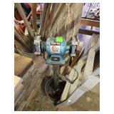 Bench grinder on stand