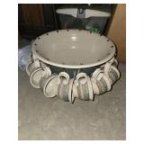 Punch bowl with 16 cups and 2 plates