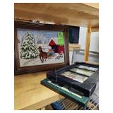 Christmas knitted picture and frams