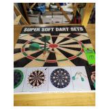 Super soft dart board set and checker board