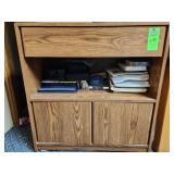 Vintage stand with contents