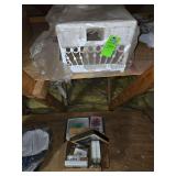 White wicker lap tray, miscellaneous cassettes,  8-tracks