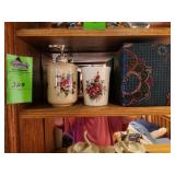 Soap dispenser and cup and Kleenex box holder