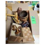 Box of wooden trinkets