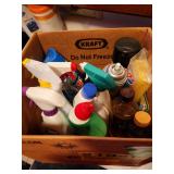 Box of cleaning supplies