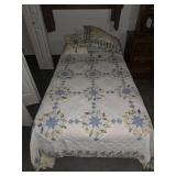 Twin size bed with mattress and box spring