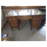 6 drawer desk with glass top protector
