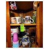 Miscellaneous coffee cups plastic ware dishes