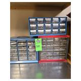 3 bins of miscellaneous screws, bolts, etc
