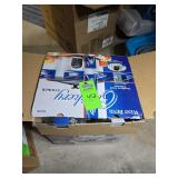 Green glass bowl with 4 green cups and 2 red