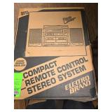 Stereo system with speakers